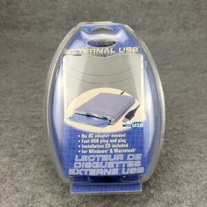 Dynex DX-EF101 External USB Floppy Disk Drive 3.5 Portable Silver NEW Sealed